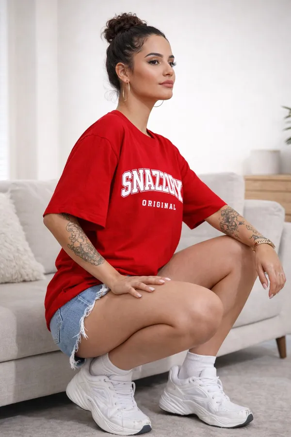Red_Pure_Cotton_Round_Neck_Typography_T_Shirt_For_Women
