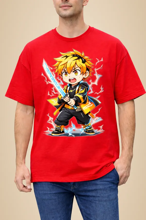 Red_Pure_Cotton_Round_Neck_Graphic_Print_And_Cartoon_T_Shirt_For_Men