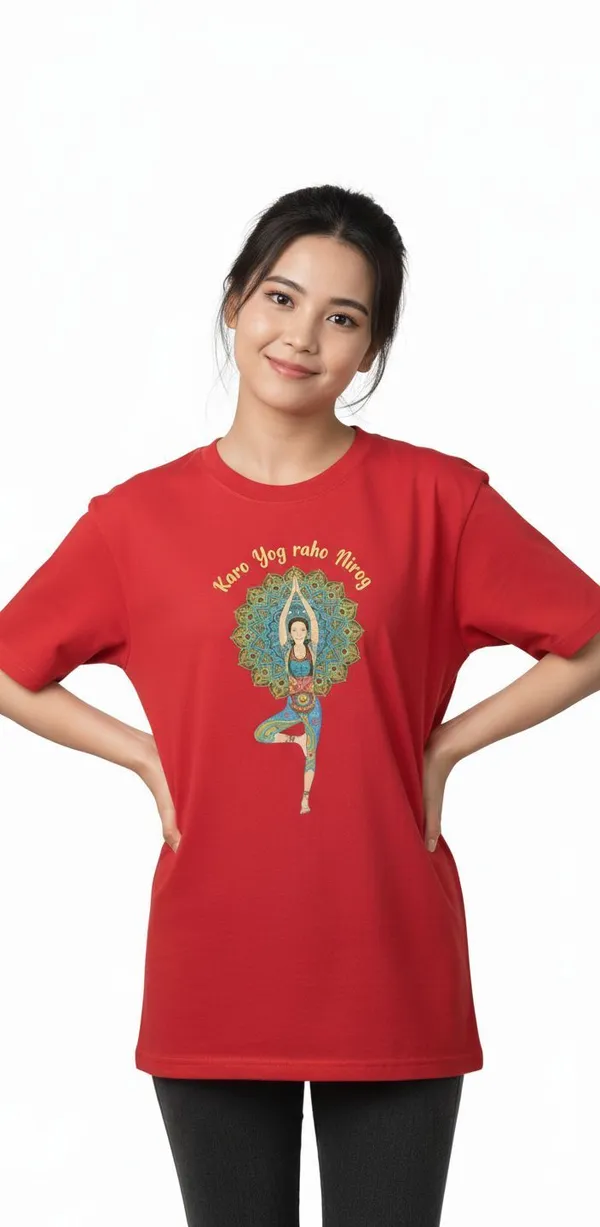 Red_Pure_Cotton_Round_Neck_Graphic_Print_T_Shirt_For_Women