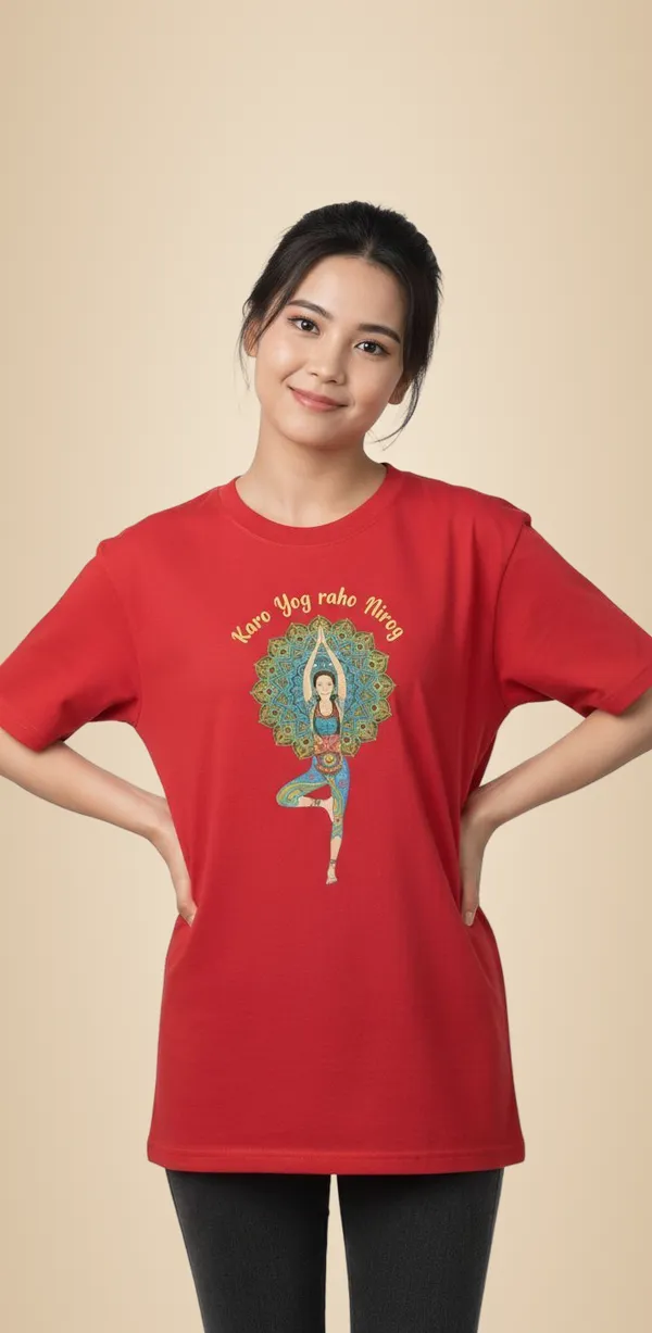 Red_Pure_Cotton_Round_Neck_Graphic_Print_T_Shirt_For_Women