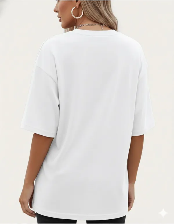 White_Cotton_Blend_Round_Neck_Graphic_Print_And_Embroidered_And_Animal_Print_T_Shirt_For_Women