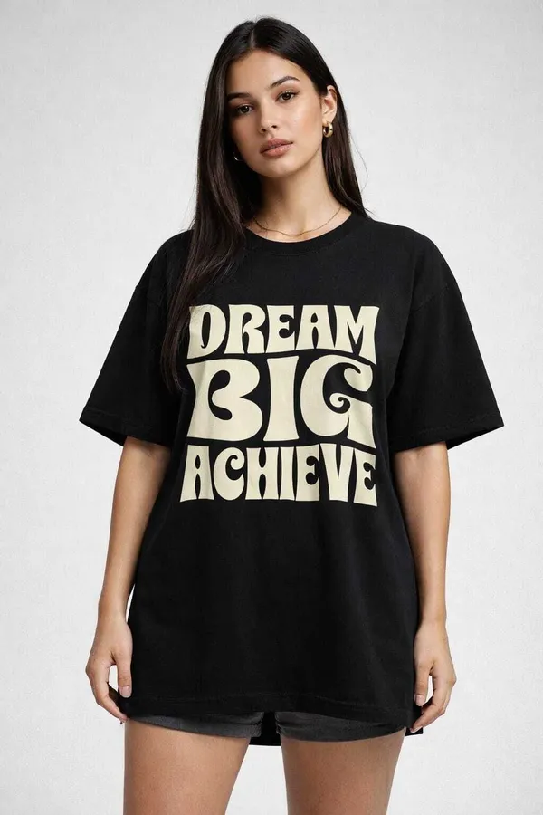 Black_Pure_Cotton_Round_Neck_Typography_T_Shirt_For_Women