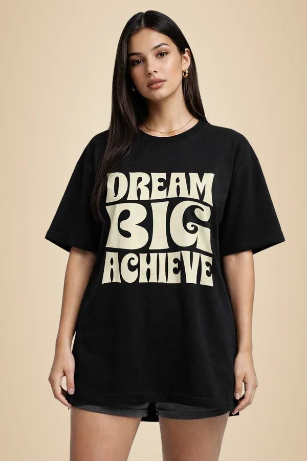 Black_Pure_Cotton_Round_Neck_Typography_T_Shirt_For_Women