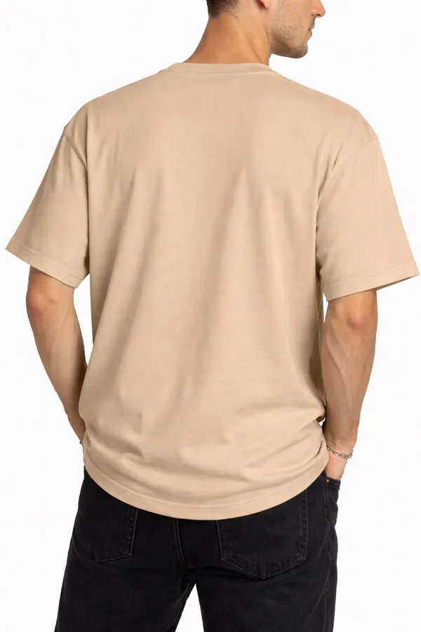Beige_And_Red_Cotton_Blend_Round_Neck_Superhero_T_Shirt_For_Men