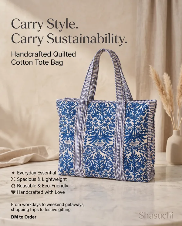 18_×_18_Inches_Large_Quilted_Cotton_Tote_Bag
