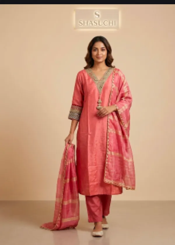Pretty_in_pink�this_gorgeous_tissue_ensemble_with_delicate_lace_detailing_on_the_neckline_is_perfect_for_small_wedding_functions_and_festive_celebrations._Elegant,_effortless_and_celebration-ready