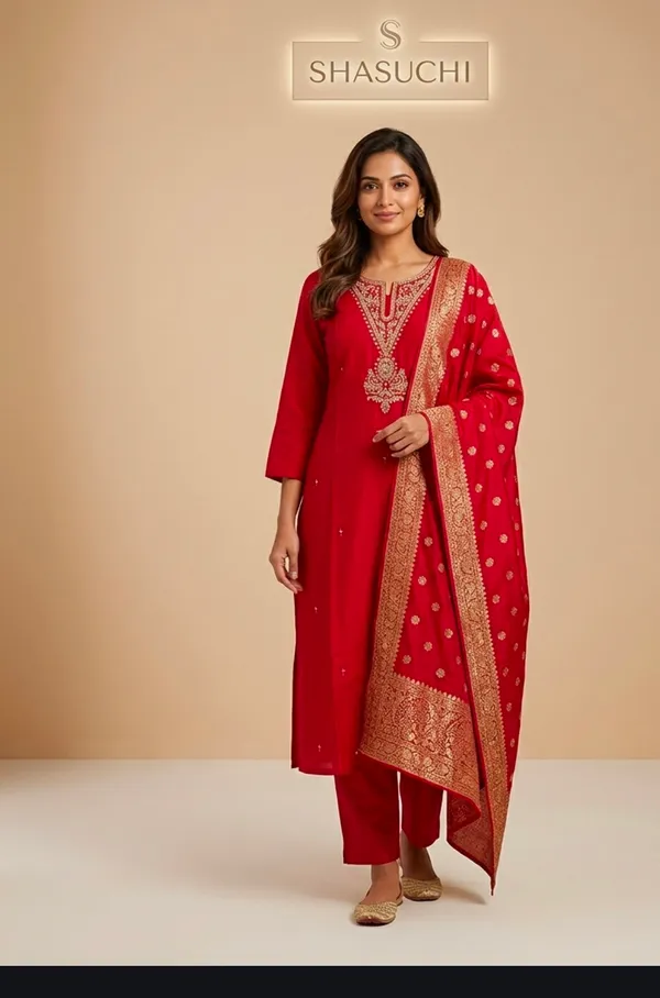 Elegant_festive_kurta_set_with_delicate_silver_thread_work_in_a_beautiful_colour,_perfect_for_festive_celebrations_and_Karwa_Chauth.