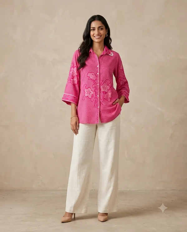 Bright_Bandhej_festive_shirt,_perfect_for_small_parties,_festive_celebrations_and_stylish_office_get-togethers.