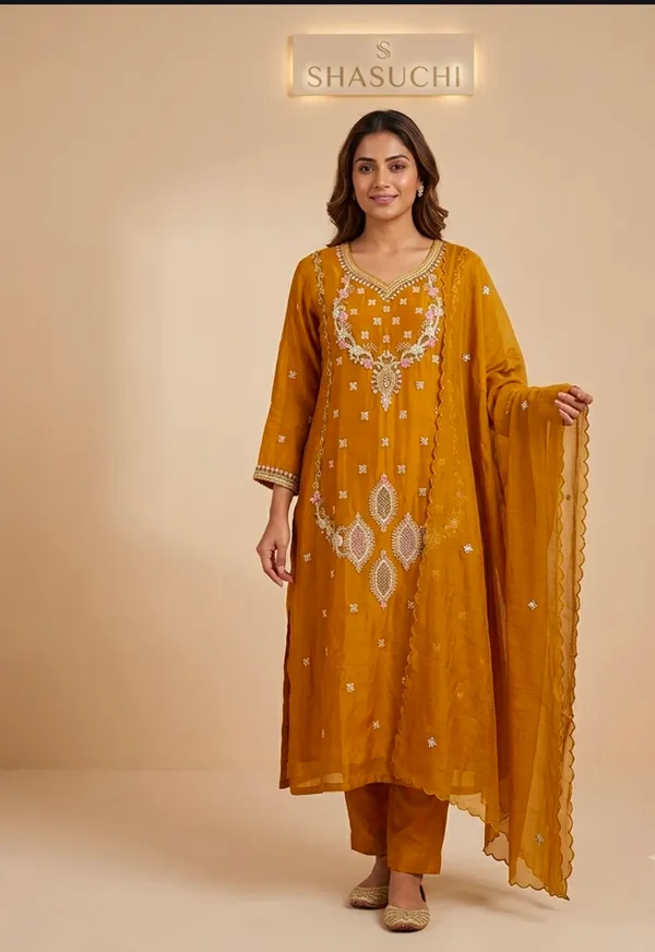 Elegant_mustard_festive_kurta_set_with_delicate_embroidery,_beautiful_dupatta_detailing,_and_a_graceful_design_perfect_for_festive_celebrations_and_special_occasions.