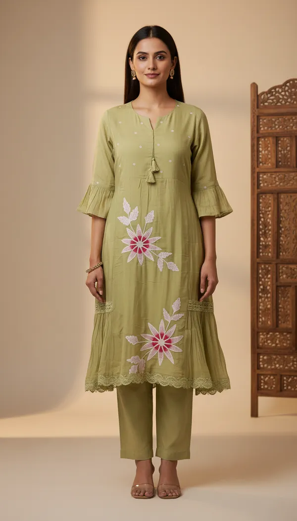 Green_Mul_Chanderi_Co_Ord_Set_For_Women