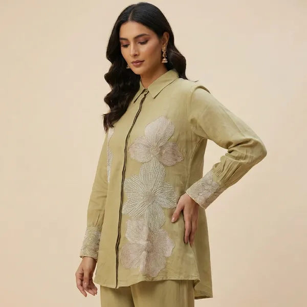 Green_Mul_Chanderi_Co_Ord_Set_For_Women