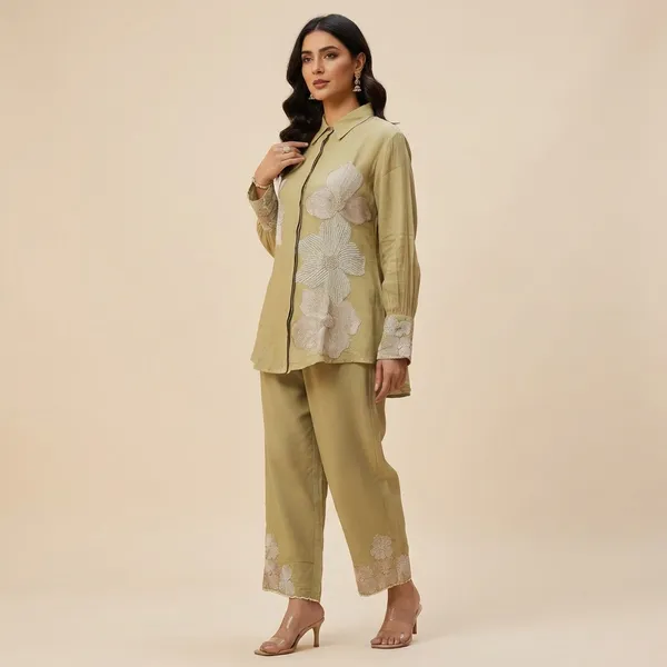 Green_Mul_Chanderi_Co_Ord_Set_For_Women