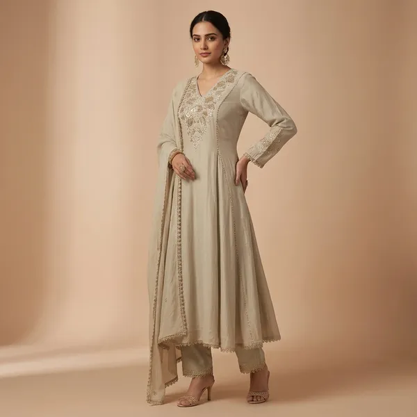 Grey_Crush_Mul_Chanderi_Kurta_Pant_Set_For_Women