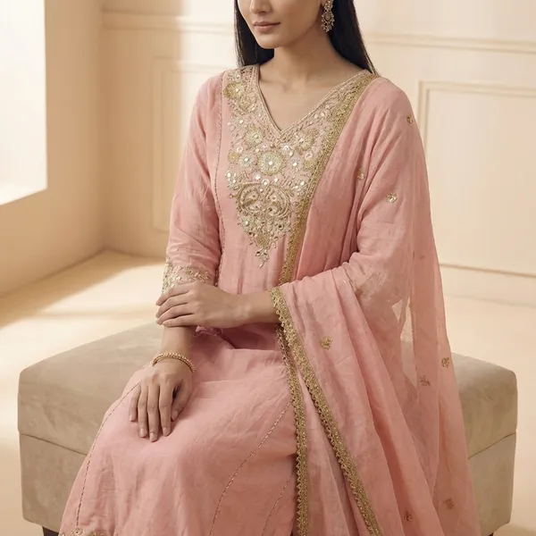 Pink_Crush_Mul_Chanderi_Kurta_Pant_Set_For_Women