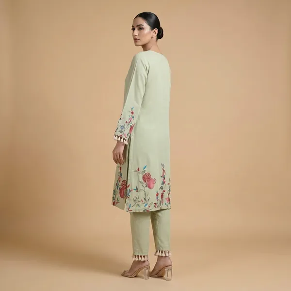 Green_Mulcotton_Kurta_Pant_Set_For_Women