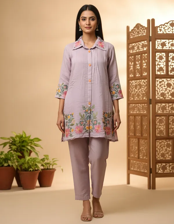 Lilac_Mulcotton_Kurta_Pant_Set_For_Women