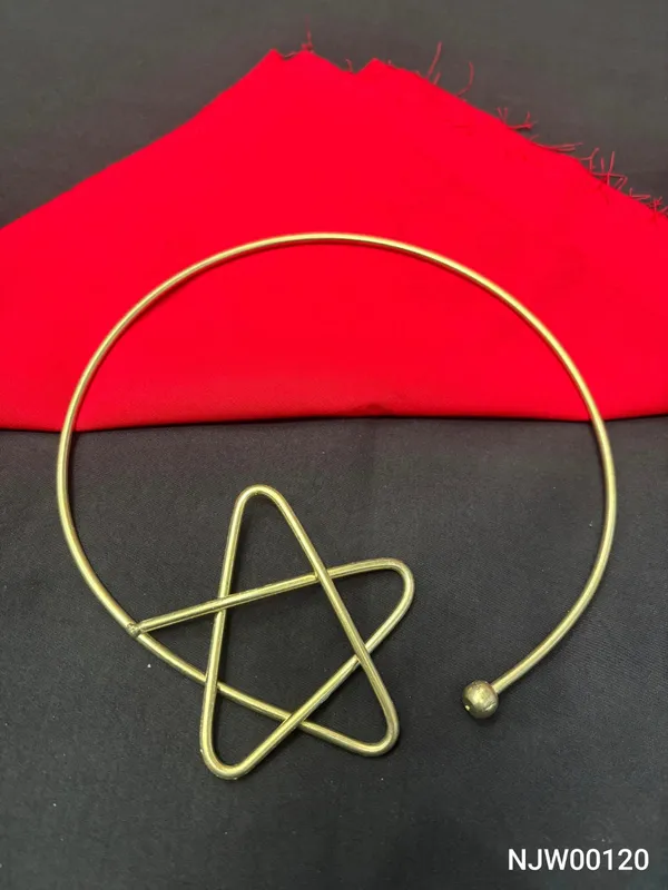 Gold_Brass_Wire_With_Atom_Star_Pendant_Earring_For_Women