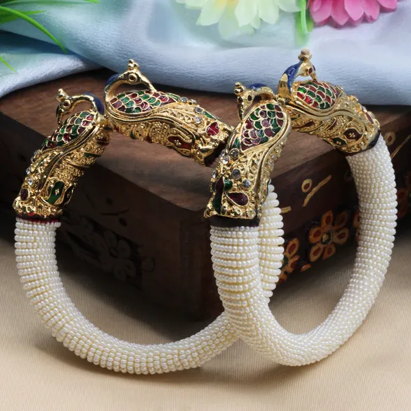Multicolor_Traditional_Stone_Work_Peacock_Design_Pearl_Beaded_Kada_Bangles_For_Women