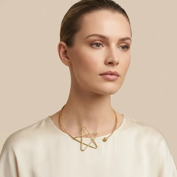 Gold_Brass_Wire_With_Atom_Star_Pendant_Earring_For_Women