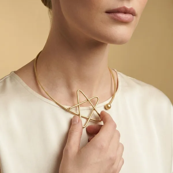Gold_Brass_Wire_With_Atom_Star_Pendant_Earring_For_Women