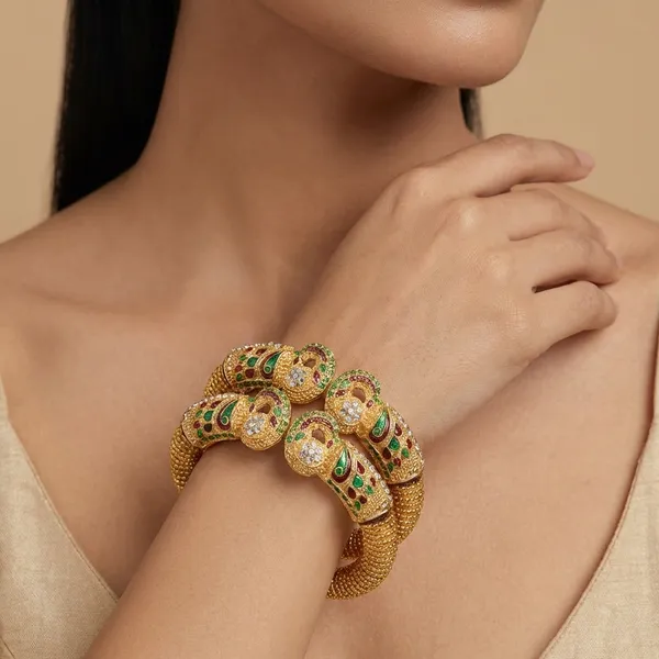 Gold_And_Green_And_Pink_Traditional_Plated_Stone_Work_Bangles_For_Women_(Set_Of_2)