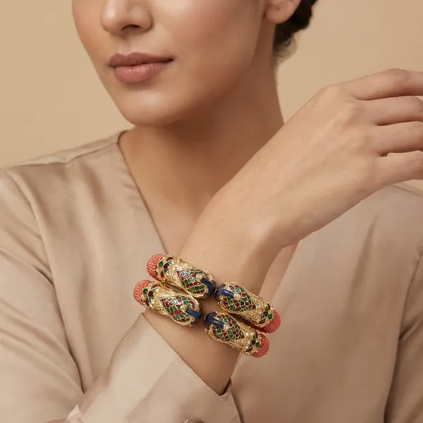 Multicolor_Ethnic_Toned_Peacock_With_Beaded_Detailing_Bangles_For_Women