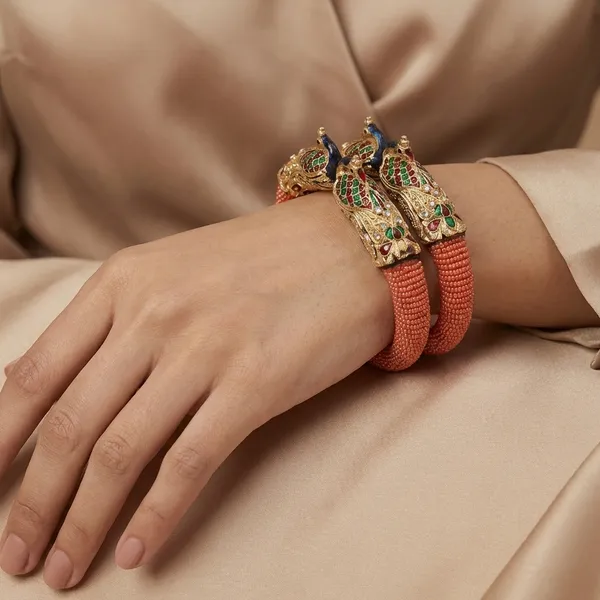 Multicolor_Ethnic_Toned_Peacock_With_Beaded_Detailing_Bangles_For_Women