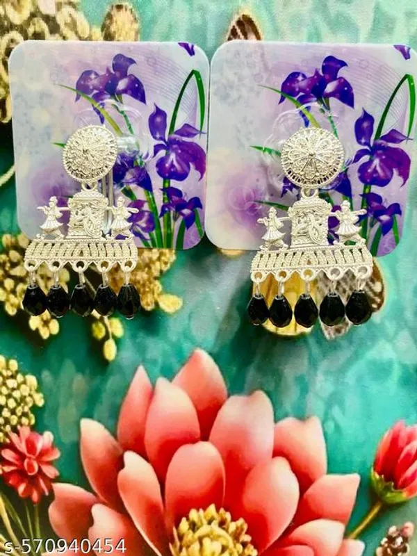 White_And_Black_Alloy_Premium_And_Traditional_Design_Earrings_For_Women