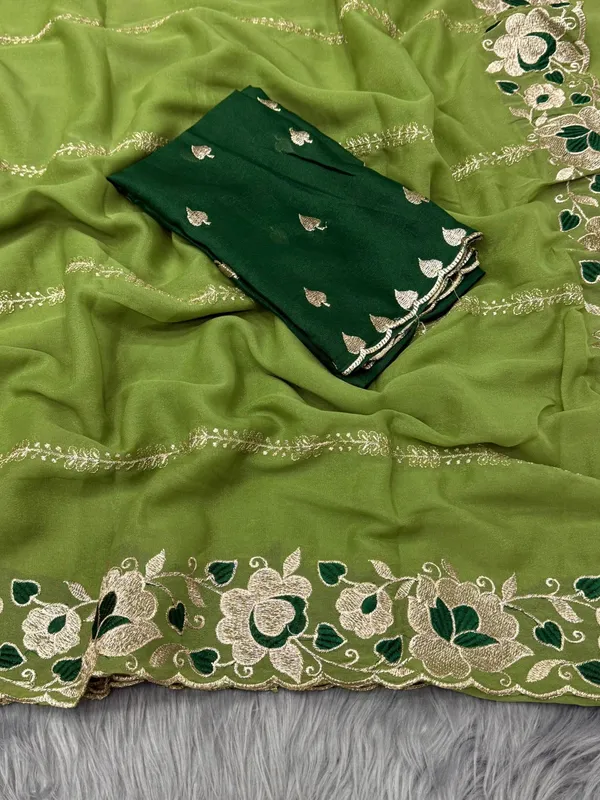 Light_Green_Embroidered_Georgette_Saree_For_Women