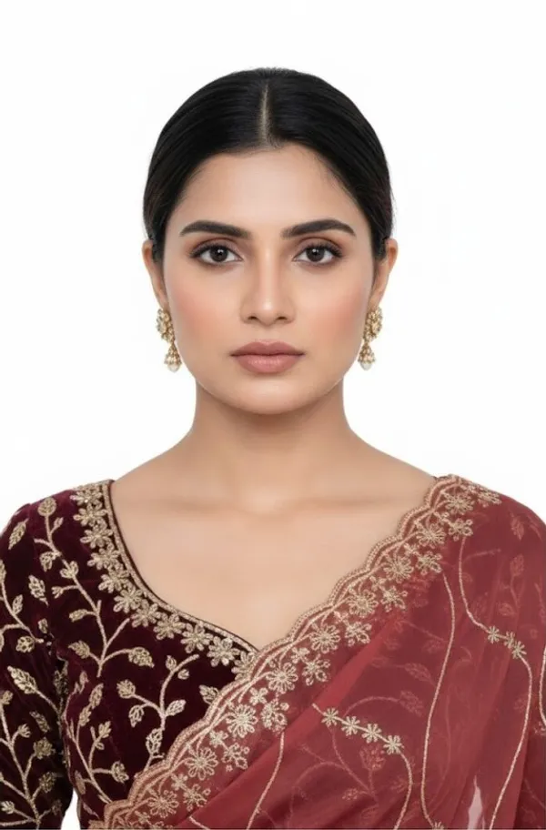 Red_Embroidered_Georgette_Saree_For_Women