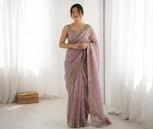 Nude_Pink_Embroidered_Georgette_Saree_With_Blouse_For_Women