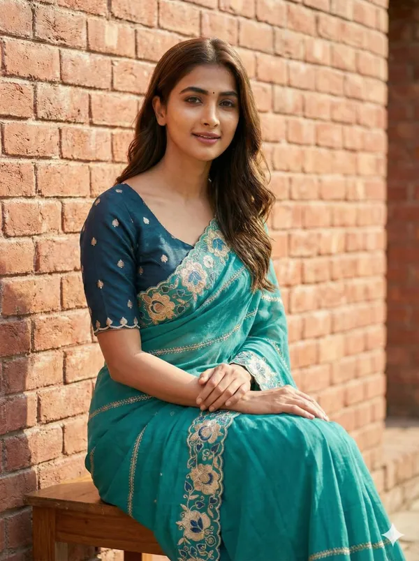 Sea_Blue_Embroidered_Silk_Saree_For_Women