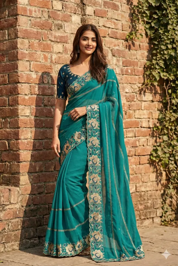 Sea_Blue_Embroidered_Silk_Saree_For_Women