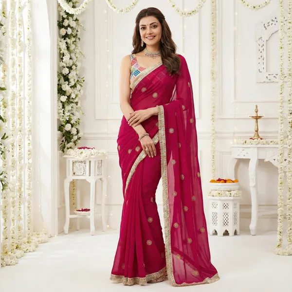 Pink_Embellished_Georgette_Saree_For_Women