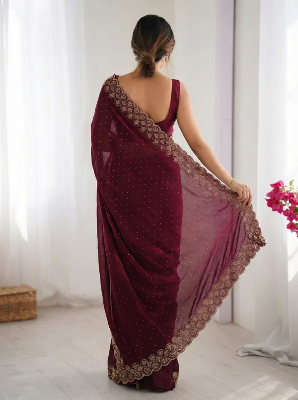 Purple_Embroidered_Georgette_Saree_For_Women