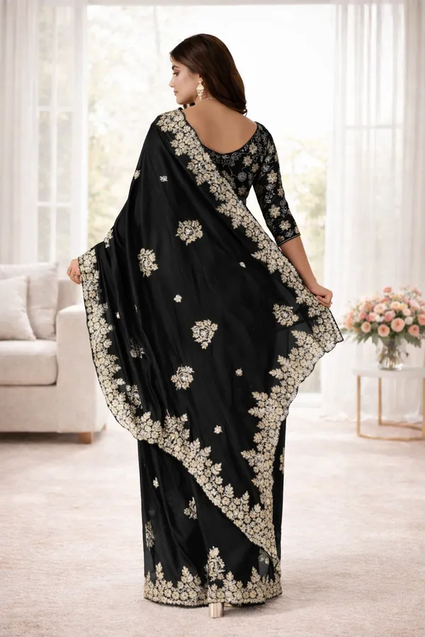 Black_Embroidered_Georgette_Saree_For_Women
