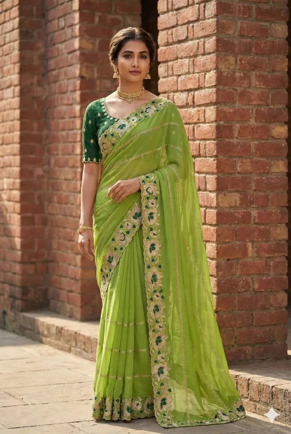 Light_Green_Embroidered_Georgette_Saree_For_Women