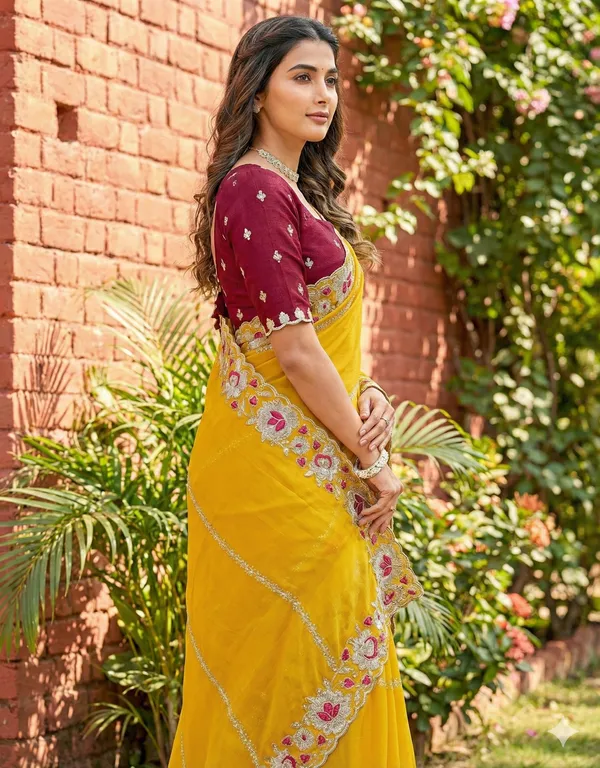 Mustard_Yellow_Embroidered_Georgette_Saree_For_Women