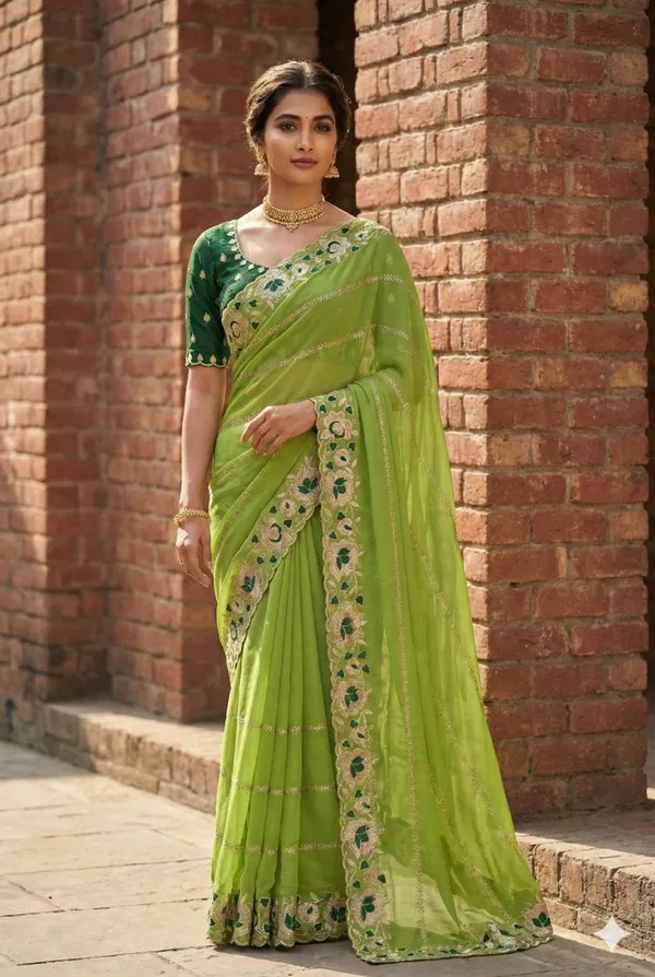 Light_Green_Embroidered_Georgette_Saree_For_Women
