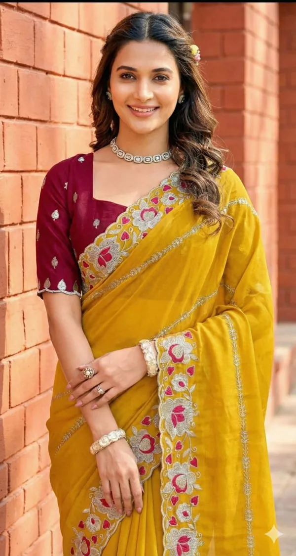 Yellow_Embroidered_Georgette_Saree_For_Women