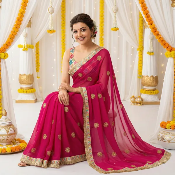 Pink_Embroidered_Georgette_Saree_For_Women