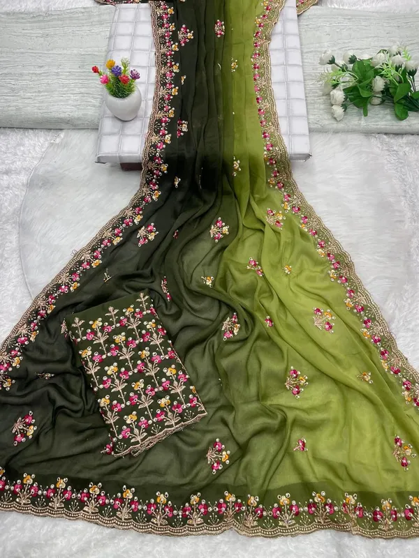 Green_Embroidered_Georgette_Saree_For_Women