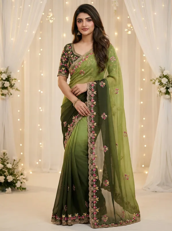 Green_Embroidered_Georgette_Saree_For_Women