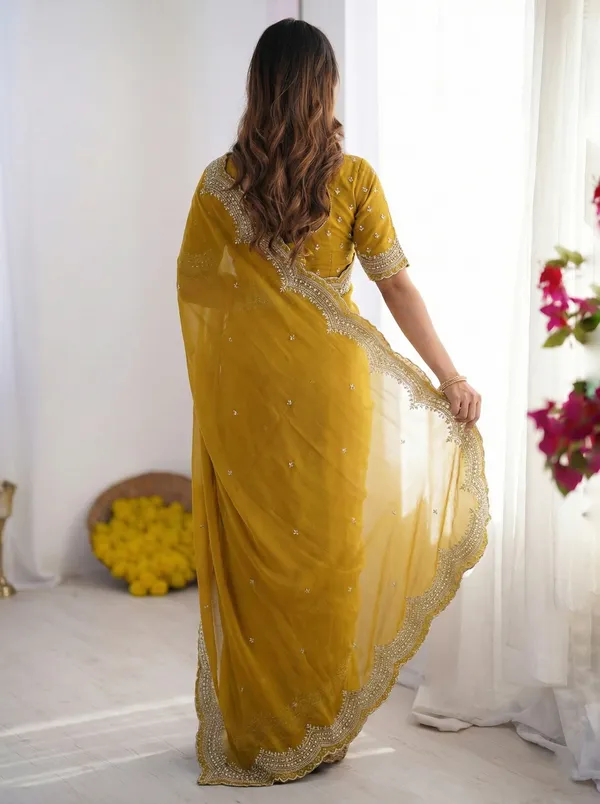 Mustard_Yellow_Embellished_Georgette_Saree_For_Women