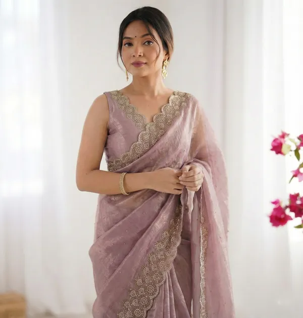 Nude_Pink_Embroidered_Georgette_Saree_With_Blouse_For_Women