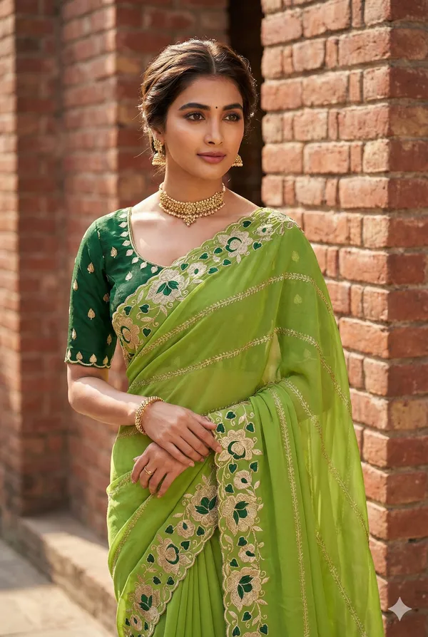 Light_Green_Embroidered_Georgette_Saree_For_Women