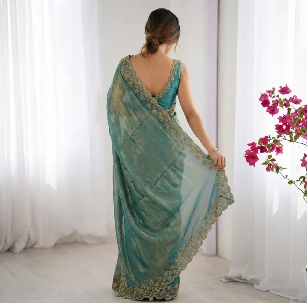 Sea_Green_Embroidered_Georgette_Saree_For_Women