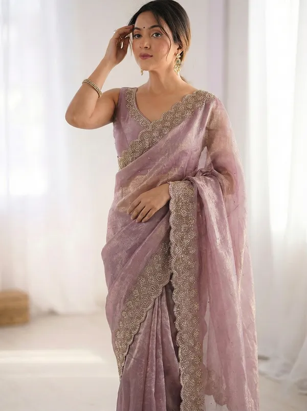 Nude_Pink_Embroidered_Georgette_Saree_With_Blouse_For_Women