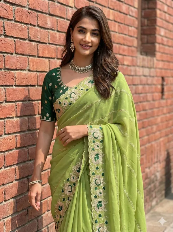 Light_Green_Embroidered_Georgette_Saree_For_Women