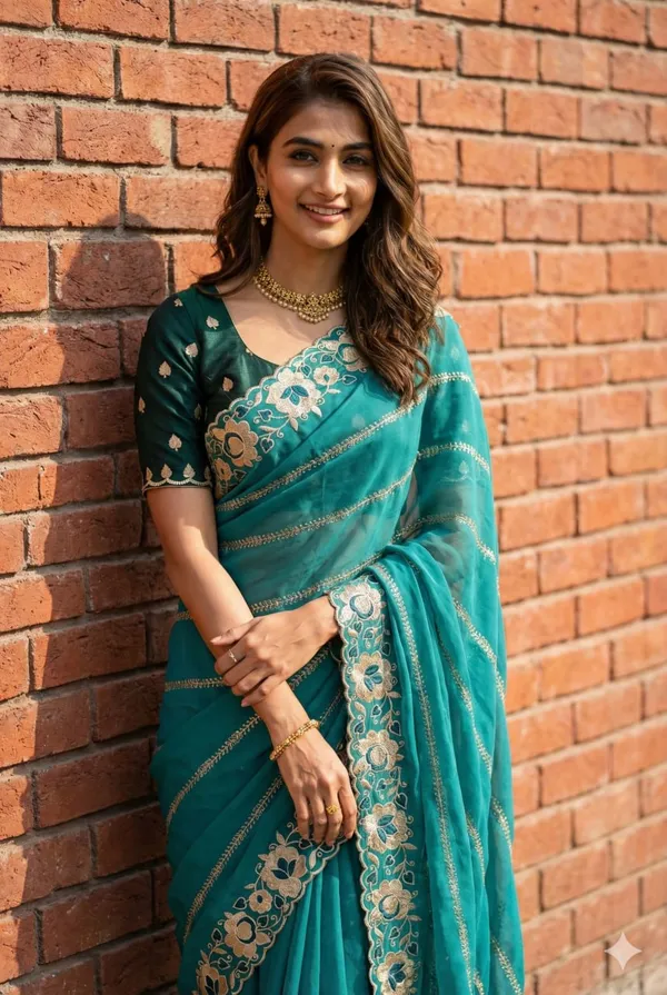 Sea_Blue_Embroidered_Silk_Saree_For_Women